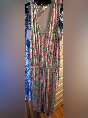 Lilly Pulitzer Pink & Teal Floral Jumpsuit